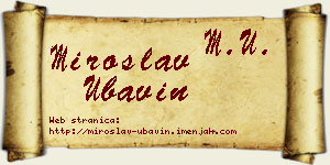 Miroslav Ubavin vizit kartica